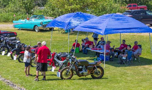 Celebrating Canada Day during FunFest 2019: Vintage motorcycle display